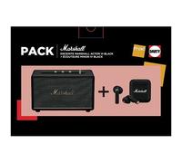 Marshall Pack sans fil Bluetooth Acton III Noir + Ecouteurs sans fil Bluetooth Minor IV Noir