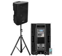 Enceinte Sono Active Ibiza - XTK12A-MKII - 12"/30cm - 500W - Système Bass Reflex - USB, SD, Bluetooth- Support pied