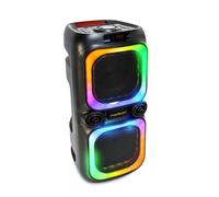 ENCEINTE SONO AUTONOME 2x 8"/20cm - 600W Avec double effet à LED, Bluetooth, USB, microSD & TWS