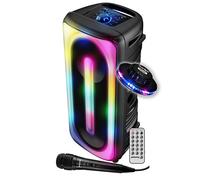 Enceinte SONO DJ Autonome 300W Pickering Bluetooth 5.0 Amplifiée TWS Rechargeable LED Microphone USB MicroSD Noir, Jeu OVNI LED