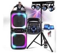 BMI Enceinte autonome DJ Madison NASH60 600W – Éclairage LED, Bluetooth, USB, micro