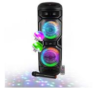 Enceinte SONO DJ BASS sur batterie Lumineuse 800W - Bluetooth, USB, Microphone sans fil, Réglage BASS, 2 Mini Lumières LED