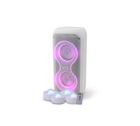 Enceinte SONO DJ Bluetooth KA-08 - 400W Blanc LED RGB Karaoké TWS Radio FM USB Bluetooth Batterie Rechargeable, 4 Lumières LED