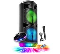 Enceinte Sono DJ Bluetooth KA03-XXL sans Fil 450W Karaoké Entre amies - USB Radio FM LED, Jeu de lumière Ovni multifaisceaux