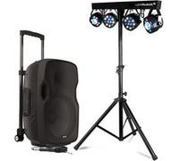 Enceinte SONO DJ Gemini 1000W, sur Batterie, Microphone, SONORISATION PA, USB/Bluetooth/AUX/SD Portique Lumières Xperformer LED