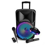 Enceinte sono DJ PARTY KARAOKE 700W portable Batterie 2 MICROS Disco Mobile 12 LED RGB USB/MICRO SD/Bluetooth / RADIO FM + OVNI