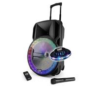 Enceinte sono DJ PARTY KARAOKE 800W Batterie Disco Mobile 15" à LED RGB USB/MICRO SD/Bluetooth / RADIO FM + Micro VHF + OVNI