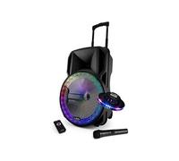 Enceinte sono DJ PARTY KARAOKE 800W Batterie Disco Mobile 15" à LED RGB USB/MICRO SD/Bluetooth / RADIO FM + Micro VHF + OVNI