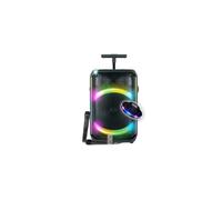 Enceinte sono KARAOKE DJ autonome 300W Karma Auralis 2 micros Bluetooth USB télécommande, karaoké , LED, Jeu de lumière OVNI
