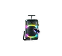 Enceinte Sono Karaoke DJ Autonome 300W Karma Auralis 2 micros Bluetooth USB télécommande, karaoké, LED, Jeu de lumière OVNI