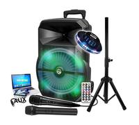 Enceinte sono Karaoké MYDJ MDJ12 RVB à LEDs, 600W 12" USB, Bluetooth, PC, Application Micros VHF et filaire, Support, OVNI