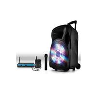Enceintes, baffle et amplis DJ GENERIQUE Enceinte sono mobile 800W 15 LED/USB/BT/SD/FM + Micros sans-fil/serre-tête PARTY15