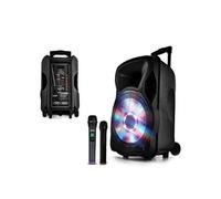 Enceintes, baffle et amplis DJ GENERIQUE Enceinte sono mobile amplifiée 700W 12 LED/USB/BT/SD/FM + 2 micros sans-fil PARTY12 SA50593A-N1
