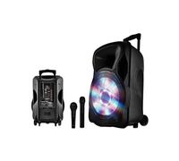 Enceinte sono mobile amplifiée 800W 15" LED/USB/BT/SD/FM + Micros sans-fil/filaire PARTY15