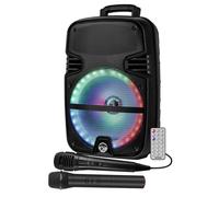 Enceinte sono mobile My Deejay MDJ12 Ring à LEDs RVB 600W 12"" USB, Bluetooth, TWS, Micros VHF et filaire, Télécommande