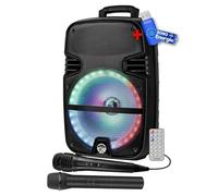 Enceinte Sono Mobile My Deejay MDJ12 Ring à LEDs RVB 600W 12" USB, Bluetooth, TWS, Micros VHF et Filaire, +clé USB 32Go