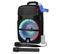 Enceinte sono mobile My Deejay MDJ12 Ring à LEDs RVB 600W 12"" USB, Bluetooth, TWS, Micros VHF et filaire, +clé USB 32Go