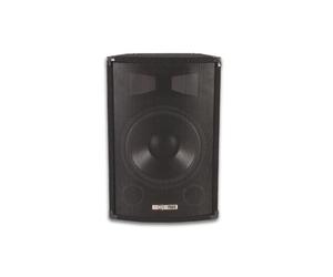 ENCEINTE SONO NOIRE TRAPÉZOIDALE 2 VOIES, GRILLE 10" / 400W