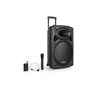 Enceinte sono portable 15 800W - USB/BT/REC + 2 Micros VHF - PORT15VHF-BT