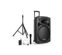 Enceinte sono portable 15 800W - USB/BT/REC + 2 Micros VHF - PORT15VHF-BT + Pied