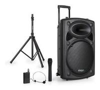 Enceinte sono portable 15 800W - USB/BT/REC + 2 Micros VHF - PORT15VHF-BT + Pied G
