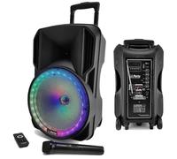 Enceinte Sono Portable Batterie 700W - 12" à LED RGB - USB/Micro SD/BT/FM + Micro VHF + Tél
