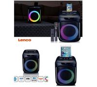 Enceinte Sono Portable Bluetooth - LENCO - PA-101BK - Autonomie 14h - LED RGB - Micro sans fil
