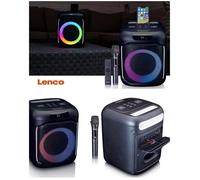 Enceinte Sono Portable Bluetooth sur batterie- Karaoké - Autonomie 14h - USB - LED RGB ¿ TWS-Micro sans fil + Télécommande