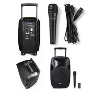 Enceinte Sono Portable - Ibiza Sound - Pro Party Karaoke - Bluetooth - Micro sans fil - Autonomie 12h