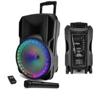 Generique Enceinte sono portable batterie 700W 12" à LED RGB USB/Micro SD/BT/FM + Micro VHF + Tél