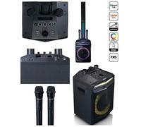 Enceinte SONO PORTABLE PRO Bluetooth 240W avec subwoofer-FM-Colonne d¿enceinte d'aigus amovible LED RGB-Double micros sans fil