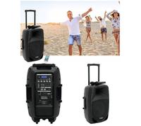 Enceinte Sono Pro Portable - OMNITRONIC - 450W RMS - Bluetooth - 2 Micros sans fil - Trolley