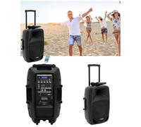 Enceinte Sono Pro Portable - OMNITRONIC - 45W RMS - Bluetooth - 2 Micros sans fil - Trolley