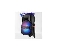 Enceinte sonorisation batterie 8"" 400W à LEDs RVB USB/SD/BT + Micro VHF+clé USB 32Go - MyDJ Djoon08