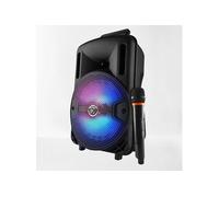 Enceinte sonorisation batterie 8"" 400W à LEDs RVB USB/SD/BT + Micro VHF - MyDJ Djoon08