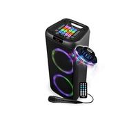 Enceinte Sonorisation - Party Karaoké SUNSET 208 - 600W USB/SD/PC Bluetooth, Micro filaire, 2x Boomer à LED RVB + Soucoupe Ovni