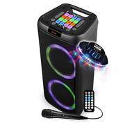 Enceinte Sonorisation - Party Karaoké Sunset 208-600W USB/SD/PC Bluetooth, Micro Filaire, 2X Boomer à LED RVB + Soucoupe Ovni
