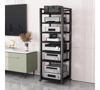 Enceinte stéréo à 7 niveaux avec roulettes - Grande capacité - Meuble de rangement autonome pour les coins - Parfait pour nizer et afficher des équipements audio