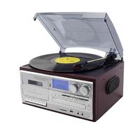 Enceinte stéréo Bluetooth au Style rétro pour Le Divertissement à Domicile | Intègre un lecteur CD, un tourne-disque et une radio, avec télécommande, finition argentée, 110 V, idéal pour les mélomanes