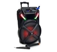 Enceinte sur batterie FestiSound FESTI15-UHF - 15" 38CM / 700W -Effet LED, USB SD Bluetooth, 1 micro UHF+1 micro fil+Clé USB 32G