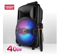 Enceinte sur batterie - MY DEEJAY - DJOON08 - Boomer 8"" LED RVB - Bluetooth/USB/SD - Micro & télécommande