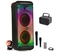 Enceinte sur batterie USB Bluetooth Sono Karaoke 600W ELECTRO-SOUND600 - 2 Micros - 1 Boule Astro - 1 Mini enceinte portable