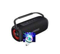 Ledwood Enceinte sur batterie XTR160 Black – 200W, Bluetooth TWS, IPX6, USB/SD, Effet LED