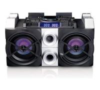 Enceinte/table de mixage DJ haute puissance avec Bluetooth®, USB, radio FM et éclairages Lenco PMX-150 Noir-Argent Noir-Argent