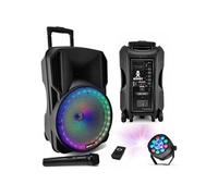 Enceinte USB Bluetooth Autonome sur Batterie-12RGB-700 Micro sans Fil - Lumière Combiné Mini Projecteur PAR Astro Rotatif