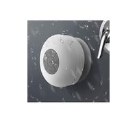 Enceinte Waterproof Bluetooth pour Intex Aqua Secure Smartphone Ventouse Haut-Parleur Micro Douche Petite (BLANC)
