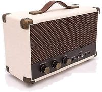 Enceinte Westwood Retro 25 Watt Avec Caisson De Basses, Entrée Rca, Bluetooth Avec Grille Rétro Et Poignée De Transport - Créme & Marron