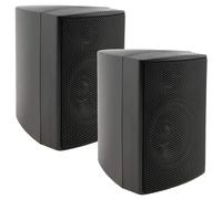 Enceintes 2 voies noires la paire enceintes murales pour système stéréo HiFi ...