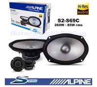 Enceintes À 2 Voies Alpine S2-S69C 16x24 2 Woofers 2 Tweeters 260W 85W RMS