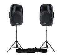 Enceintes actives 10""/25CM 500W USB/SD/BT + pieds